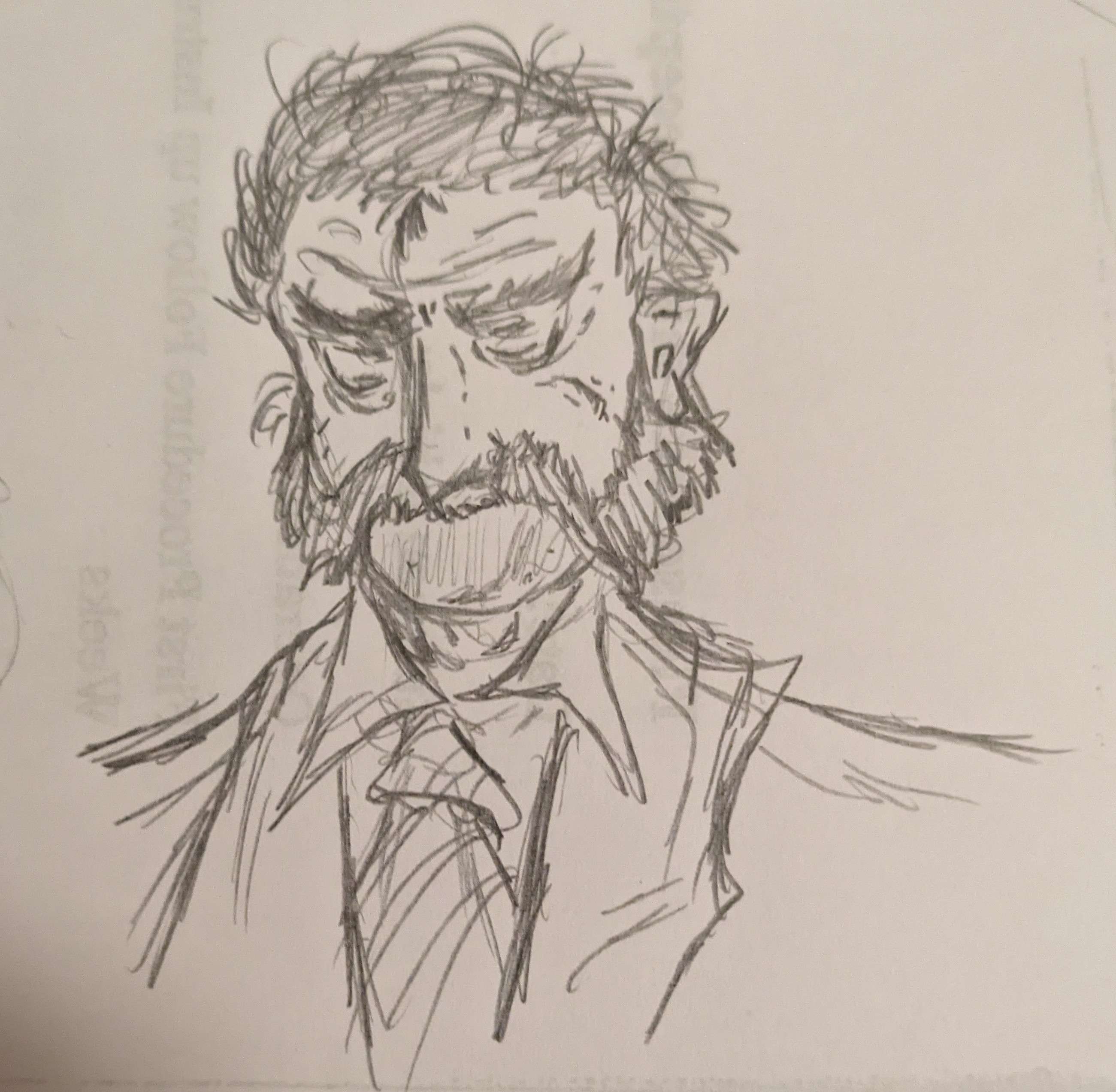 a sketch of Harry from Disco Elysium