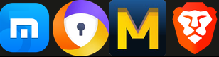 logos for mullvad brave and stupid browsers